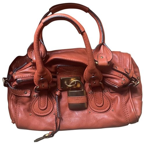 Pre-owned Chloé Paddington Leather Handbag In Orange