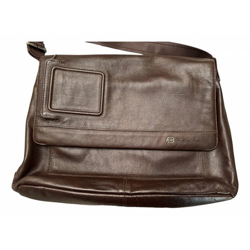 Pre-owned Piquadro Leather Satchel In Brown