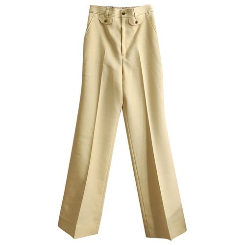 Pre-owned Gucci Wool Large Pants In Yellow
