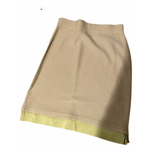 Pre-owned St John Wool Skirt In Beige