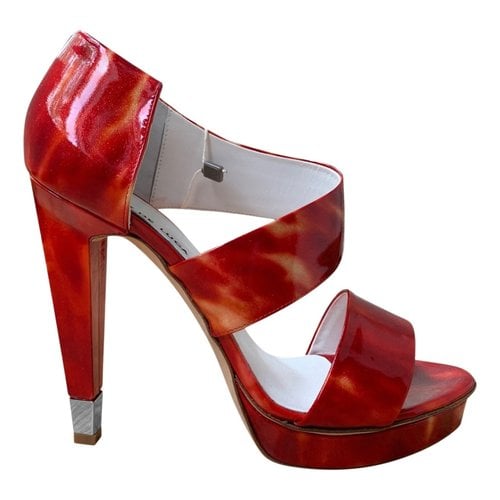 Pre-owned Charline De Luca Glitter Sandal In Red