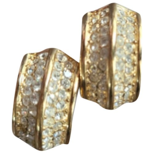 Pre-owned Dior Crystal Earrings In Gold