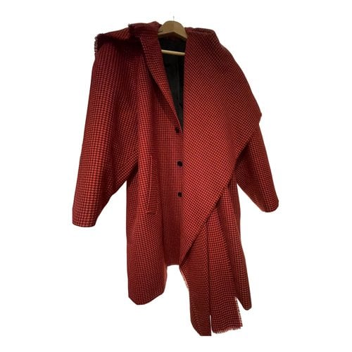 Pre-owned Balenciaga Wool Coat In Red