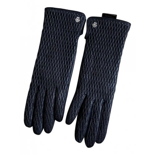 Pre-owned Understated Leather Leather Gloves In Black