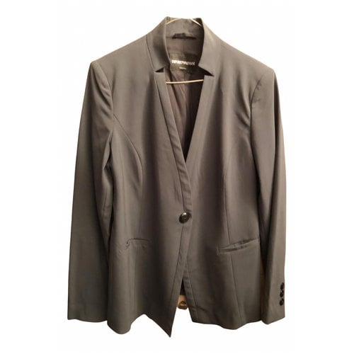 Pre-owned Emporio Armani Wool Blazer In Anthracite