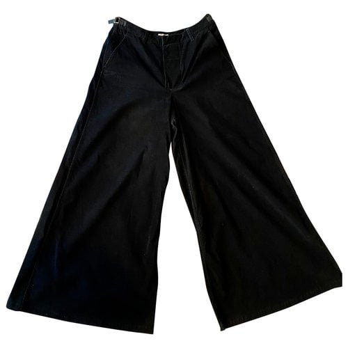 Pre-owned Miu Miu Velvet Large Pants In Black
