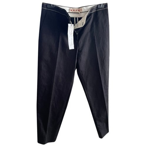 Pre-owned Marni Straight Pants In Black