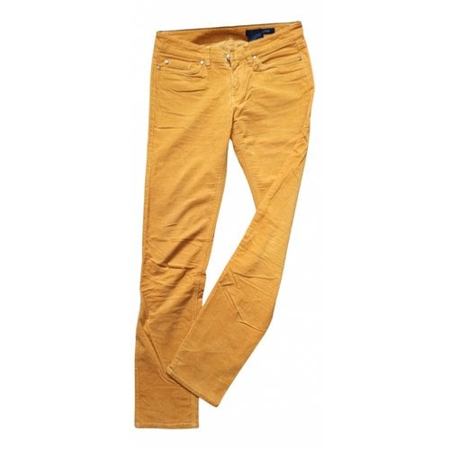 Pre-owned Tommy Hilfiger Velvet Slim Pants In Orange