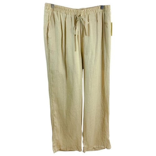 Pre-owned Michael Kors Linen Chino Pants In Yellow