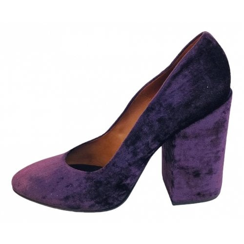 Pre-owned Dries Van Noten Cloth Heels In Purple