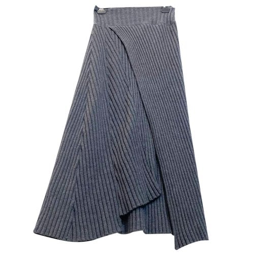 Pre-owned Max & Co Wool Maxi Skirt In Grey