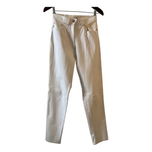 Pre-owned Mugler Slim Pants In White