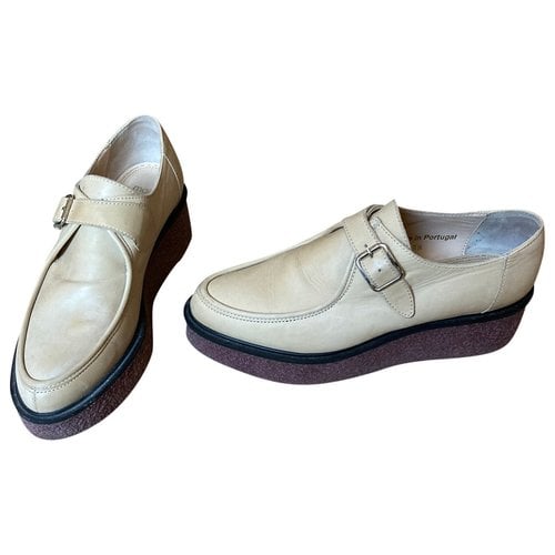 Pre-owned Maje Leather Flats In Beige