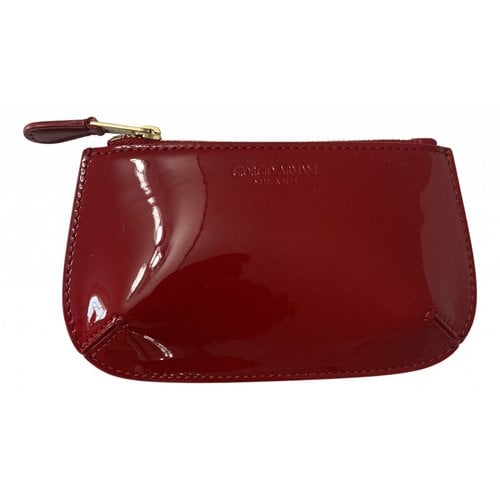 Pre-owned Giorgio Armani Patent Leather Purse In Red