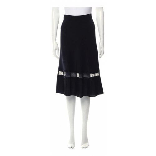 Pre-owned Sleeping With Jacques Silk Mid-length Skirt In Black