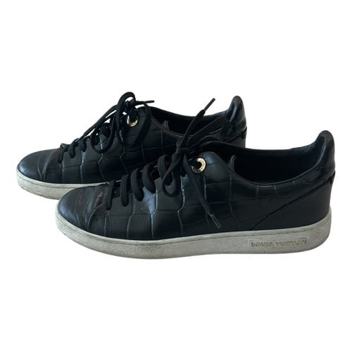 Pre-owned Louis Vuitton Frontrow Leather Trainers In Black