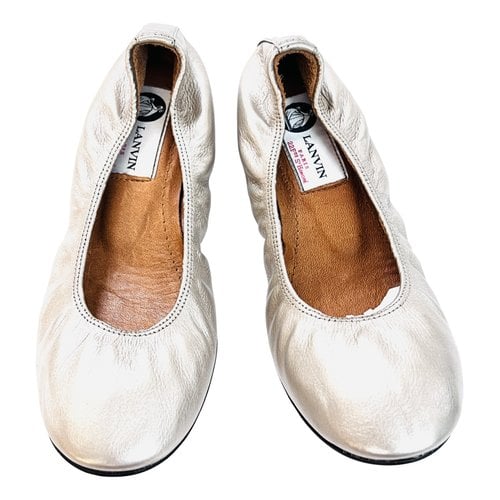 Pre-owned Lanvin Leather Ballet Flats In Metallic