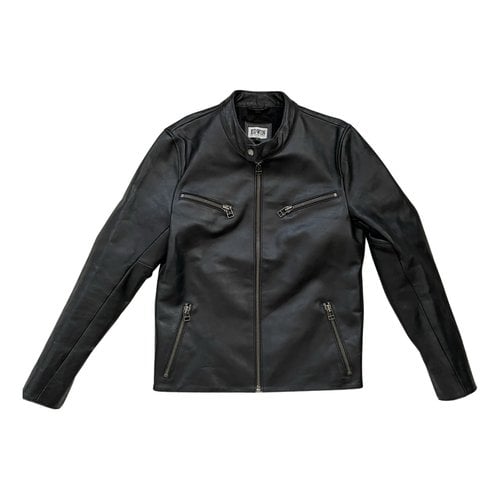 Pre-owned Edwin Leather Jacket In Black