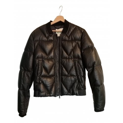 Pre-owned Kenzo Leather Puffer In Black