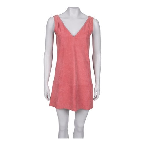 Pre-owned Balenciaga Leather Mini Dress In Pink