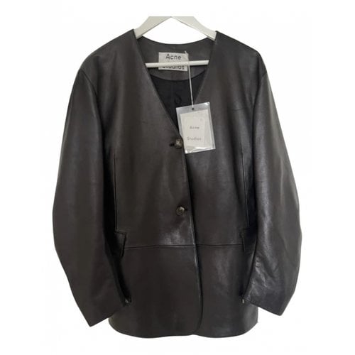 Pre-owned Acne Studios Leather Jacket In Brown