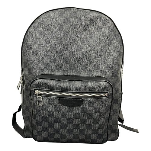 Pre-owned Louis Vuitton Josh Backpack Leather Bag In Black
