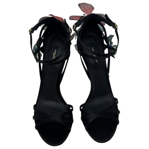 Pre-owned Dolce & Gabbana Cloth Sandals In Black