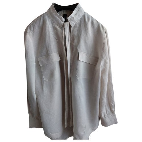 Pre-owned Marc Cain Linen Tunic In Ecru