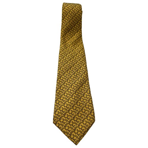 Pre-owned Lanvin Silk Tie In Yellow
