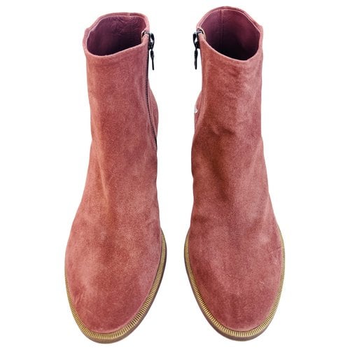 Pre-owned Dries Van Noten Ankle Boots In Pink