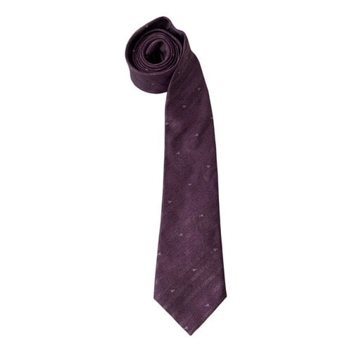 Pre-owned Moschino Silk Tie In Purple