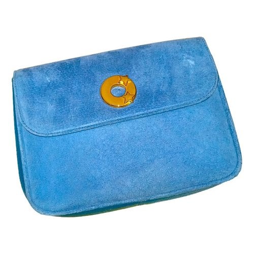 Pre-owned Gherardini Vegan Leather Clutch Bag In Blue