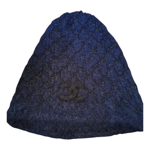 Pre-owned Chanel Cashmere Beanie In Navy