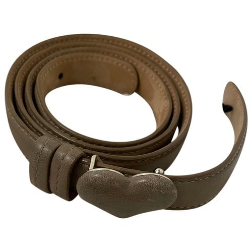 Pre-owned Moschino Cheap And Chic Leather Belt In Khaki