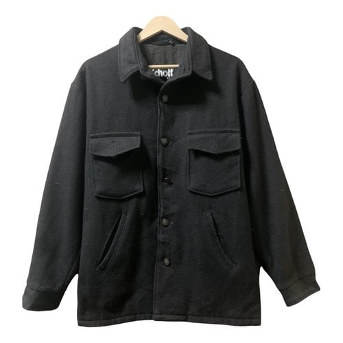 Pre-owned Schott Wool Jacket In Black