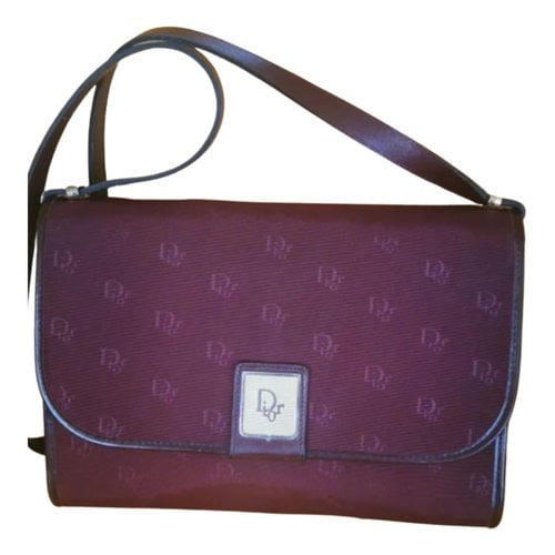 Pre-owned Dior Cloth Handbag In Burgundy