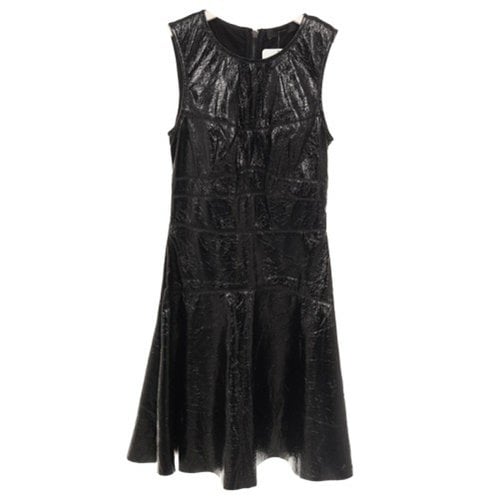 Pre-owned Diesel Vegan Leather Mini Dress In Black