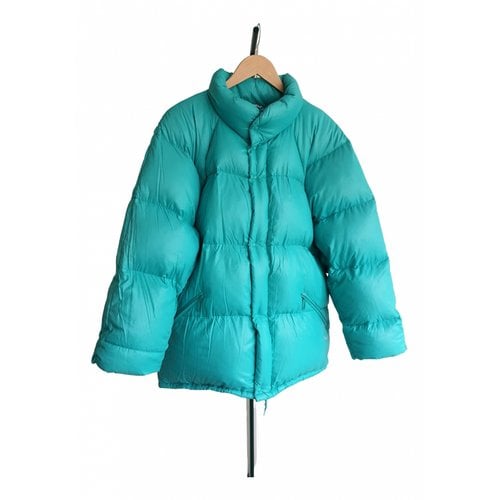 Pre-owned Moncler Classic Puffer In Turquoise