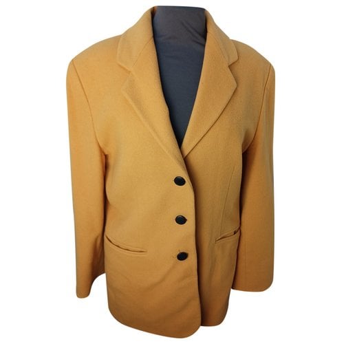 Pre-owned Luisa Spagnoli Wool Peacoat In Yellow