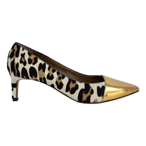 Pre-owned Marni Pony-style Calfskin Heels In Gold
