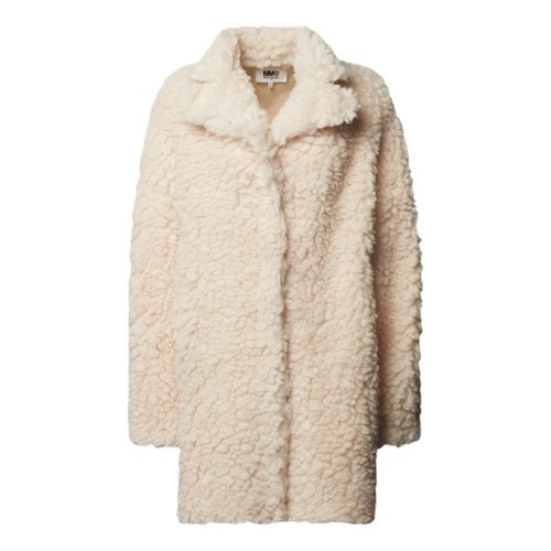 Pre-owned Maison Margiela Faux Fur Coat In Pink