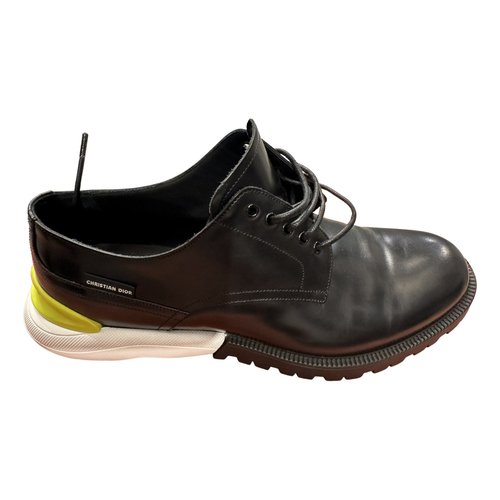 Pre-owned Dior Leather Lace Ups In Black