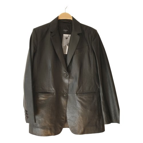 Pre-owned Max Mara Leather Blazer In Black