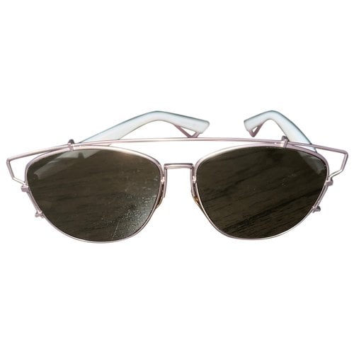 Pre-owned Dior Aviator Sunglasses In Silver