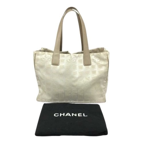 Pre-owned Chanel Leather Tote In Beige