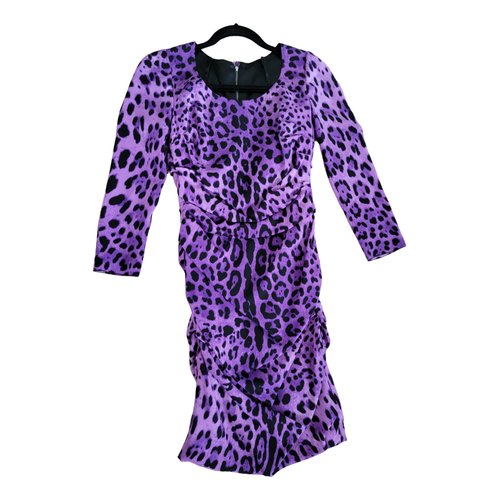 Pre-owned Dolce & Gabbana Silk Mid-length Dress In Purple
