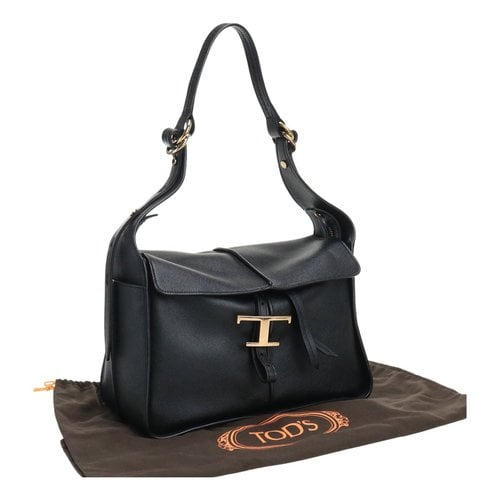 Pre-owned Tod's Leather Tote In Black