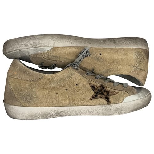Pre-owned Golden Goose Superstar Trainers In Brown