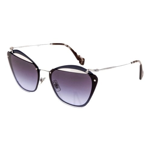 Pre-owned Miu Miu Oversized Sunglasses In Purple