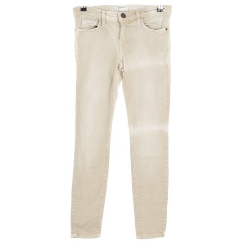 Pre-owned Current Elliott Boyfriend Jeans In White